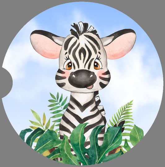 Cute Baby Zebra Art Car Coasters  - Matching Pair - Schoppix Gifts
