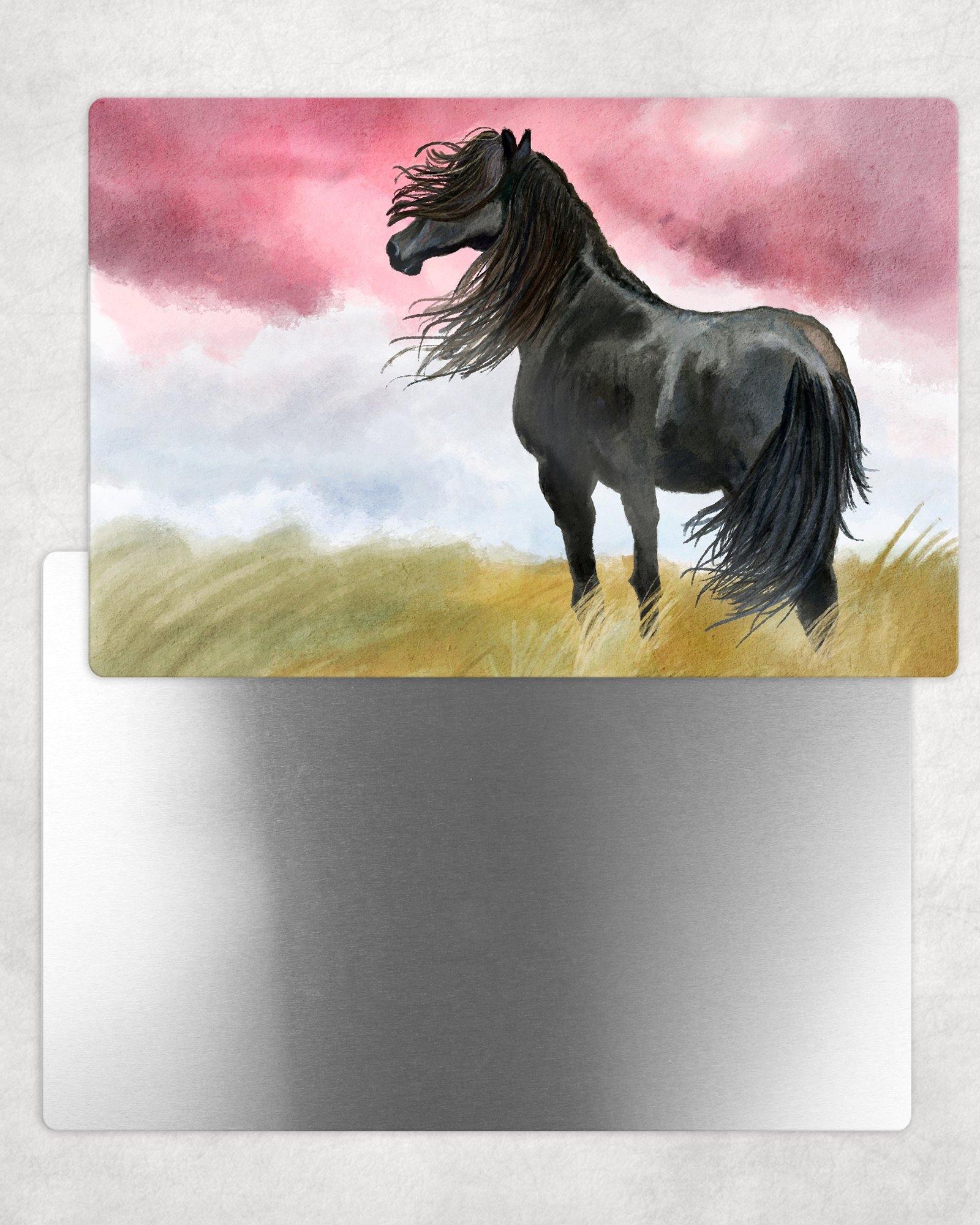Painted Style Black Horse Photo Panel - 8x12 or 12x18 - Schoppix Gifts
