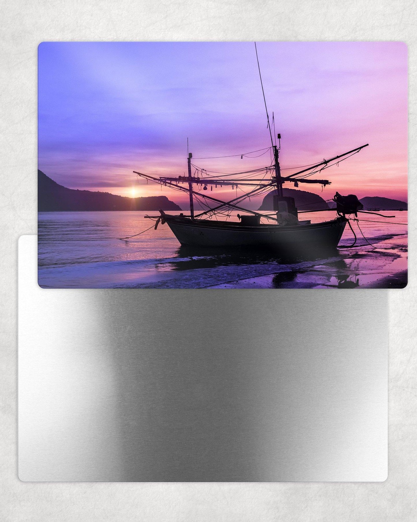 Boat At Sunset Metal Photo Panel - 8x12 or 12x18 - Schoppix Gifts