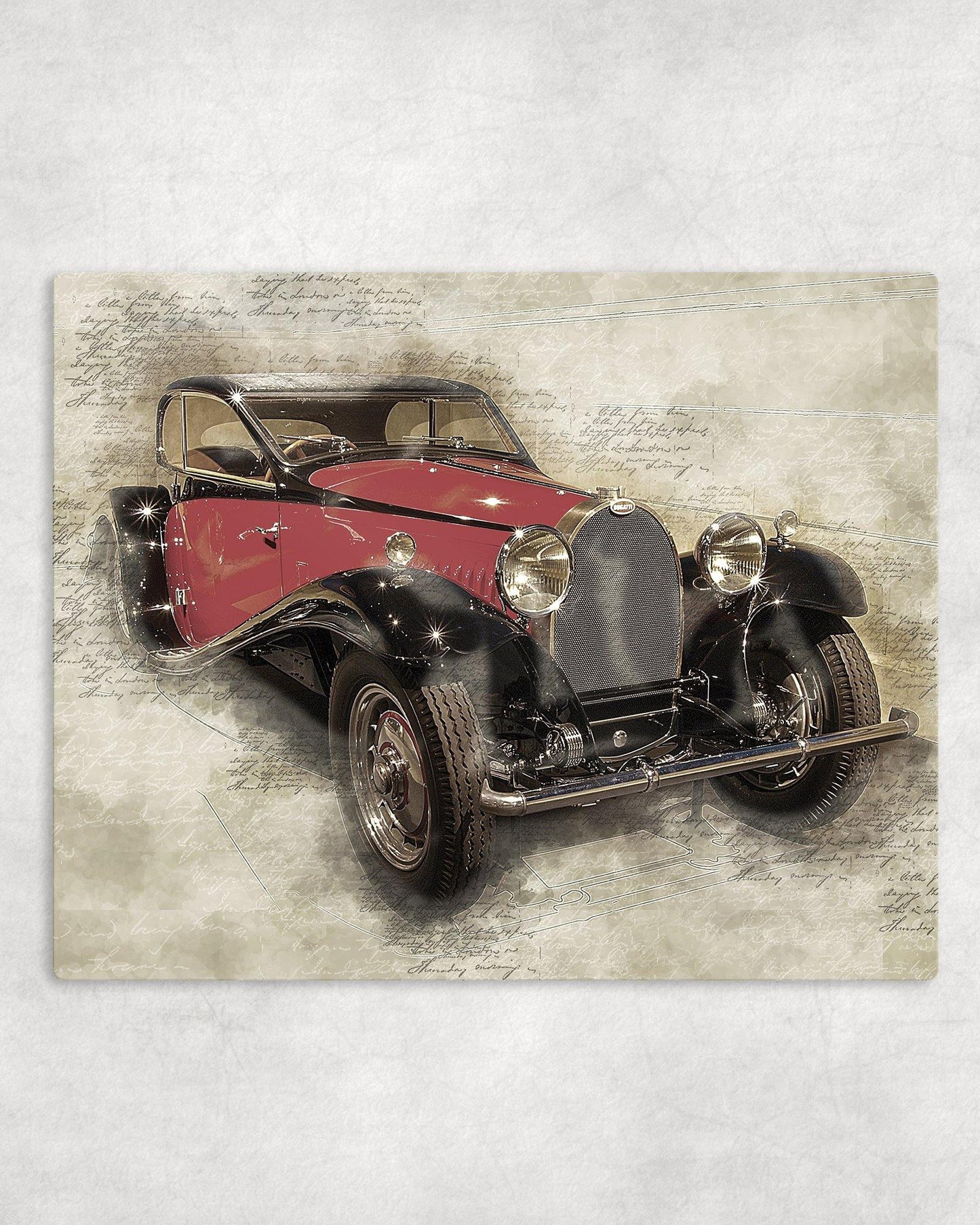 Watercolor Style Classic Car #2 Metal Photo Panel - 8x10 - Schoppix Gifts