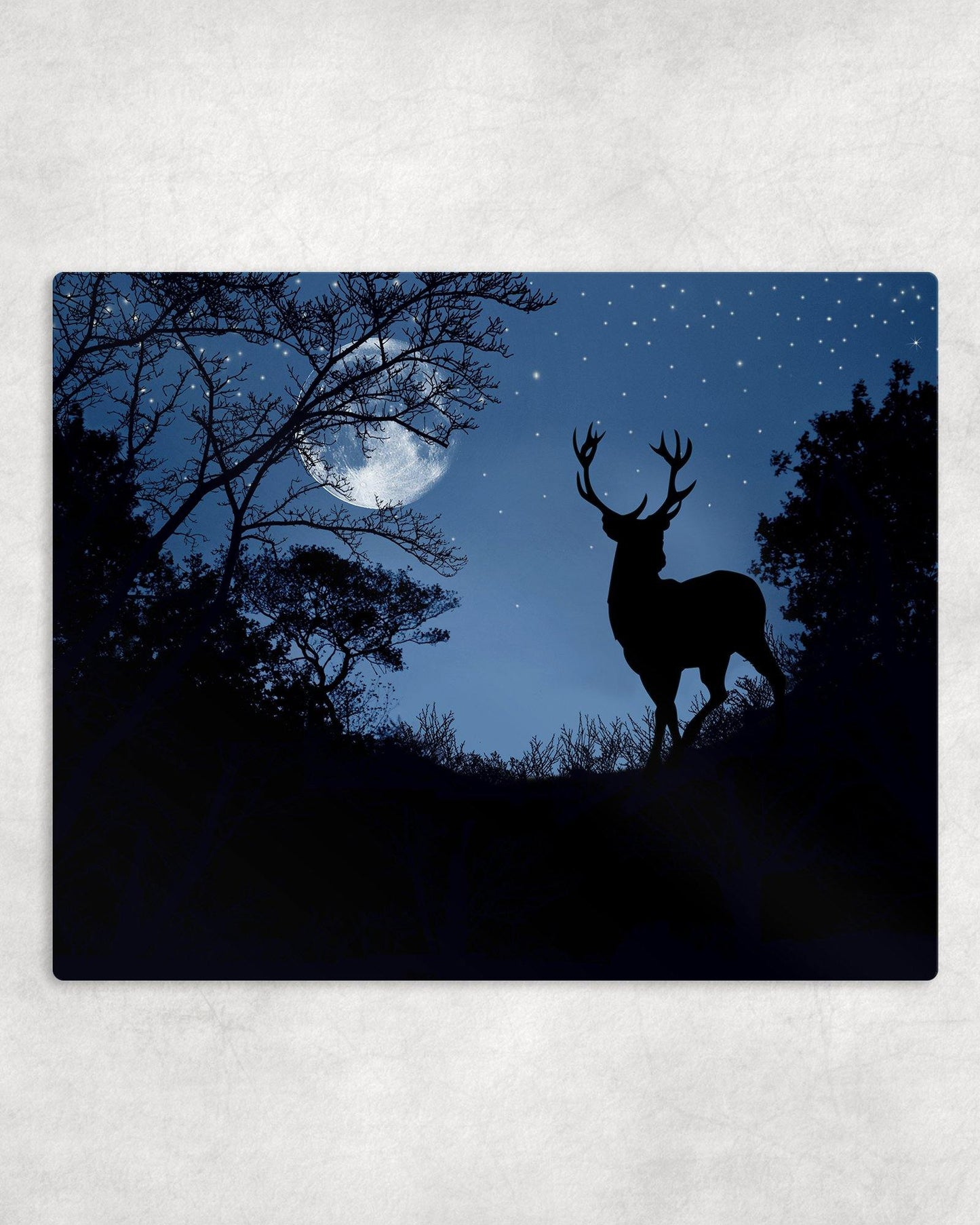 Deer by Moonlight Metal Photo Panel - 8x10 - Schoppix Gifts