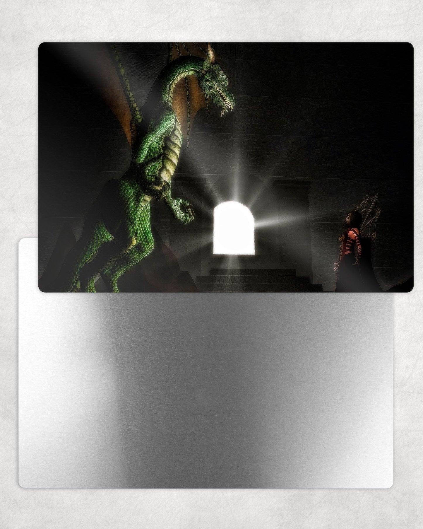 Dragon Wizard Standoff Fantasy Art Metal Photo Panel - 8x12 or 12x18 - Schoppix Gifts