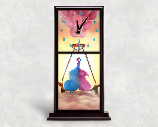 Cute Elephants in Love Balloon Ride Mantle Clock - Schoppix Gifts
