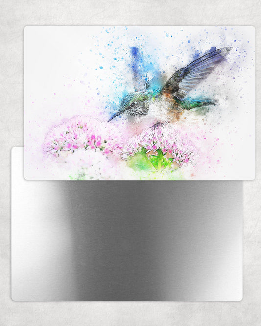 Watercolor Style Hummingbird Metal Photo Panel - 8x12 or 12x18 - Schoppix Gifts