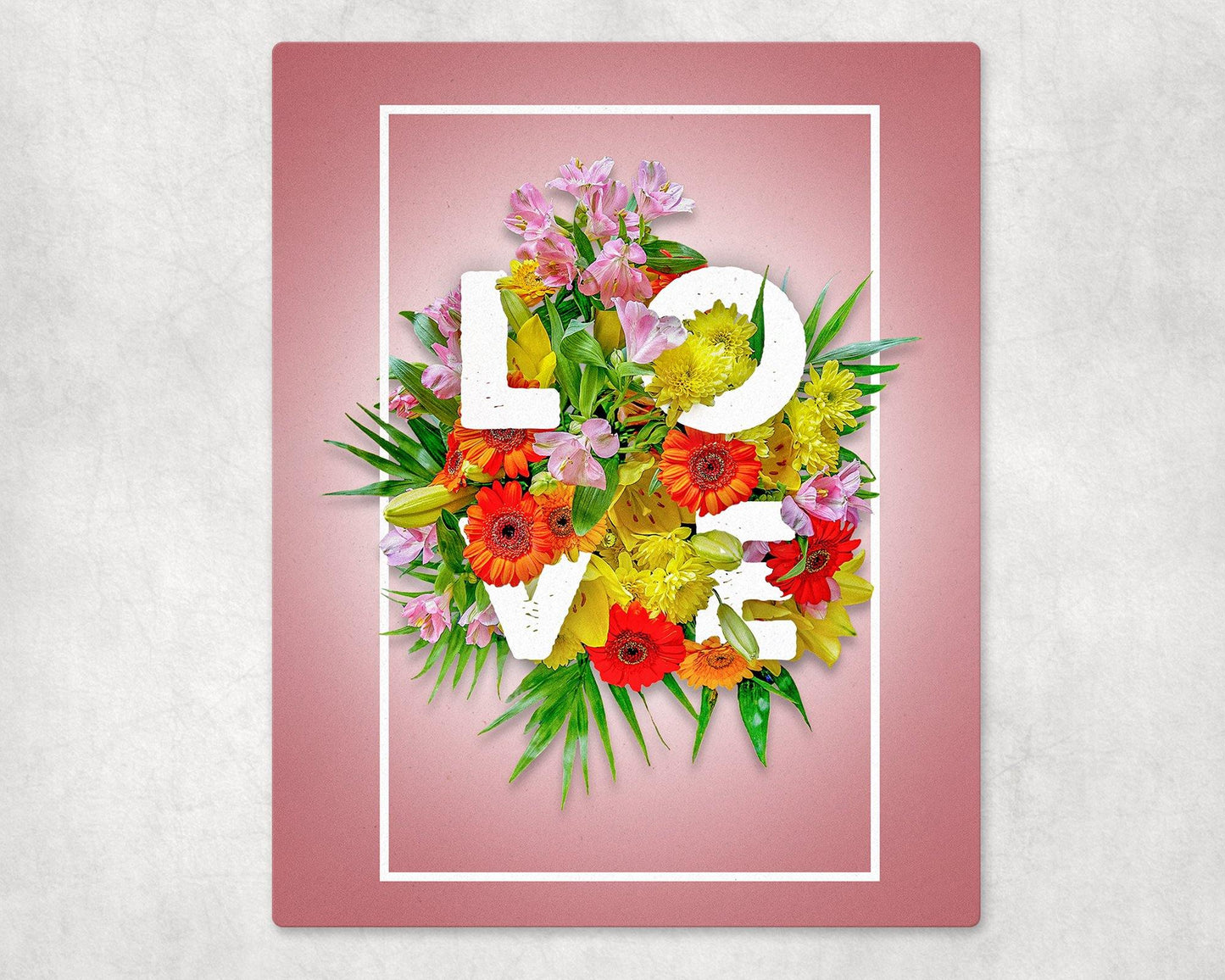 LOVE Bouquet Metal Photo Panel - 8x10 - Schoppix Gifts