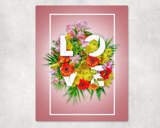 LOVE Bouquet Metal Photo Panel - 8x10 - Schoppix Gifts