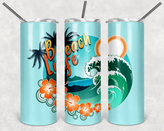 Beach Life 20oz Stainless Steel Tumbler - Schoppix Gifts