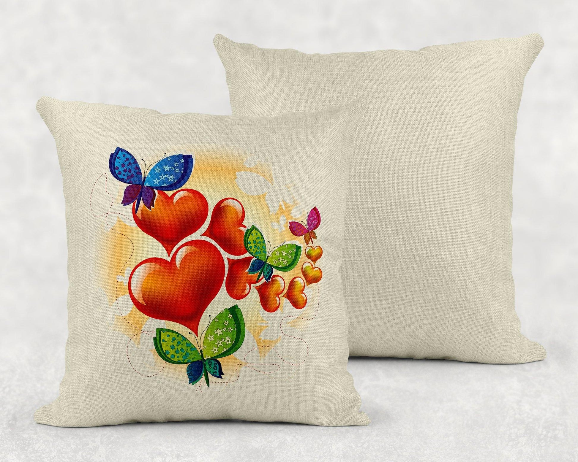 Butterfly Hearts Linen Pillow Sham - Schoppix Gifts