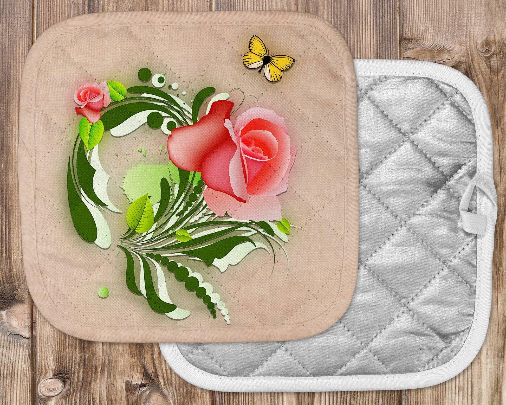 Buttefly Rose Potholder - Schoppix Gifts