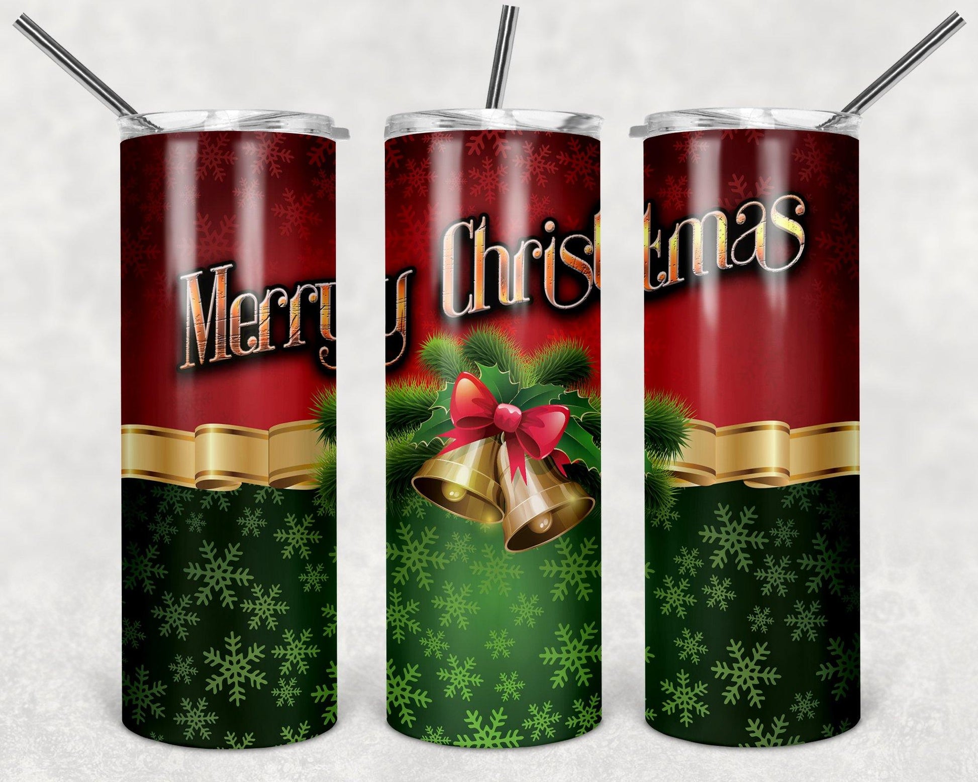 Christmas Gift with Bells 20oz Stainless Steel Tumbler - Schoppix Gifts
