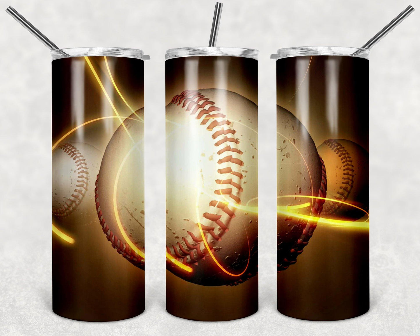 Fractal Baseball Steel Tumbler with Free Matching Sandstone Car Coasters - Schoppix Gifts
