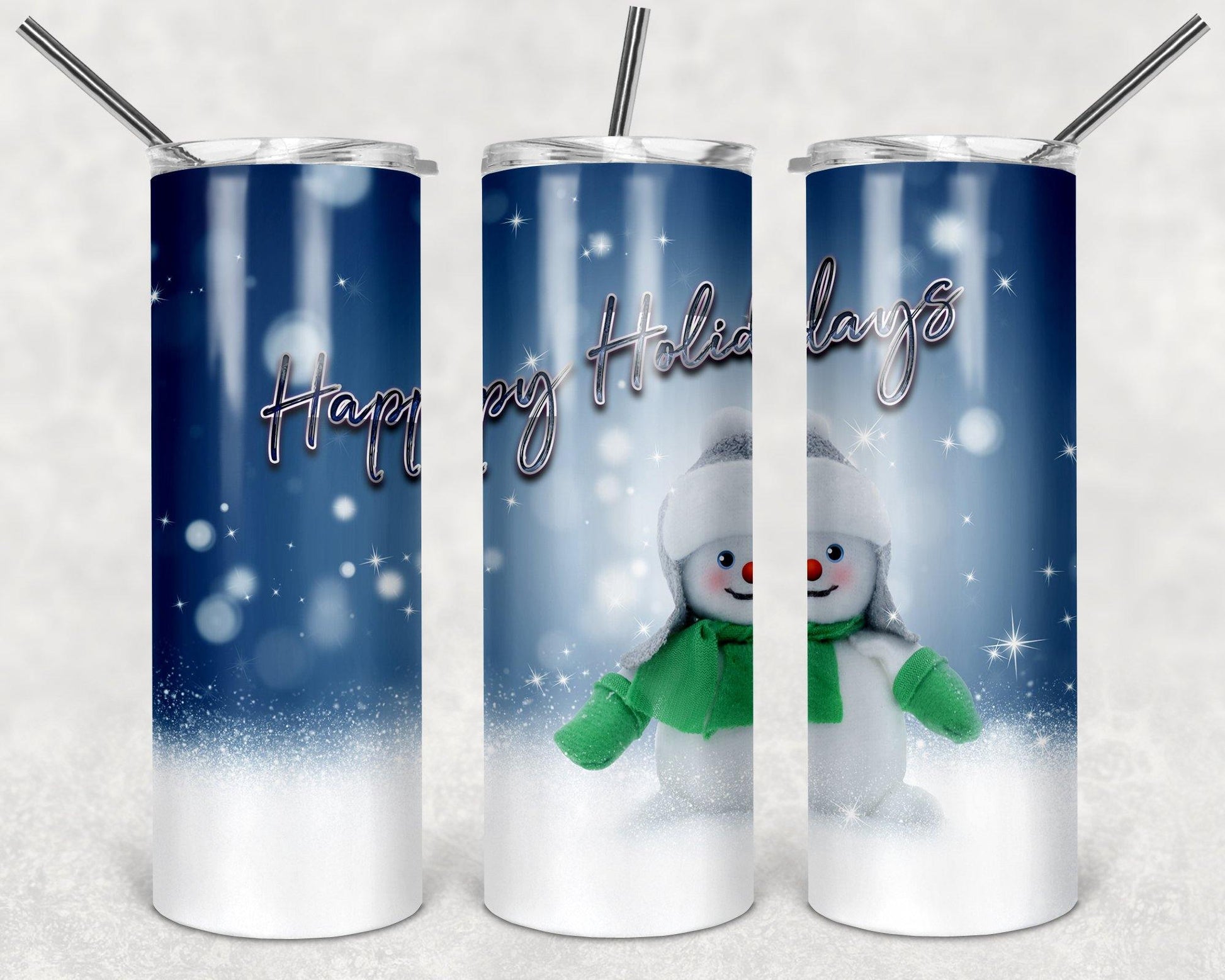 Cute Holiday Snowman 20oz Stainless Steel Tumbler - Schoppix Gifts