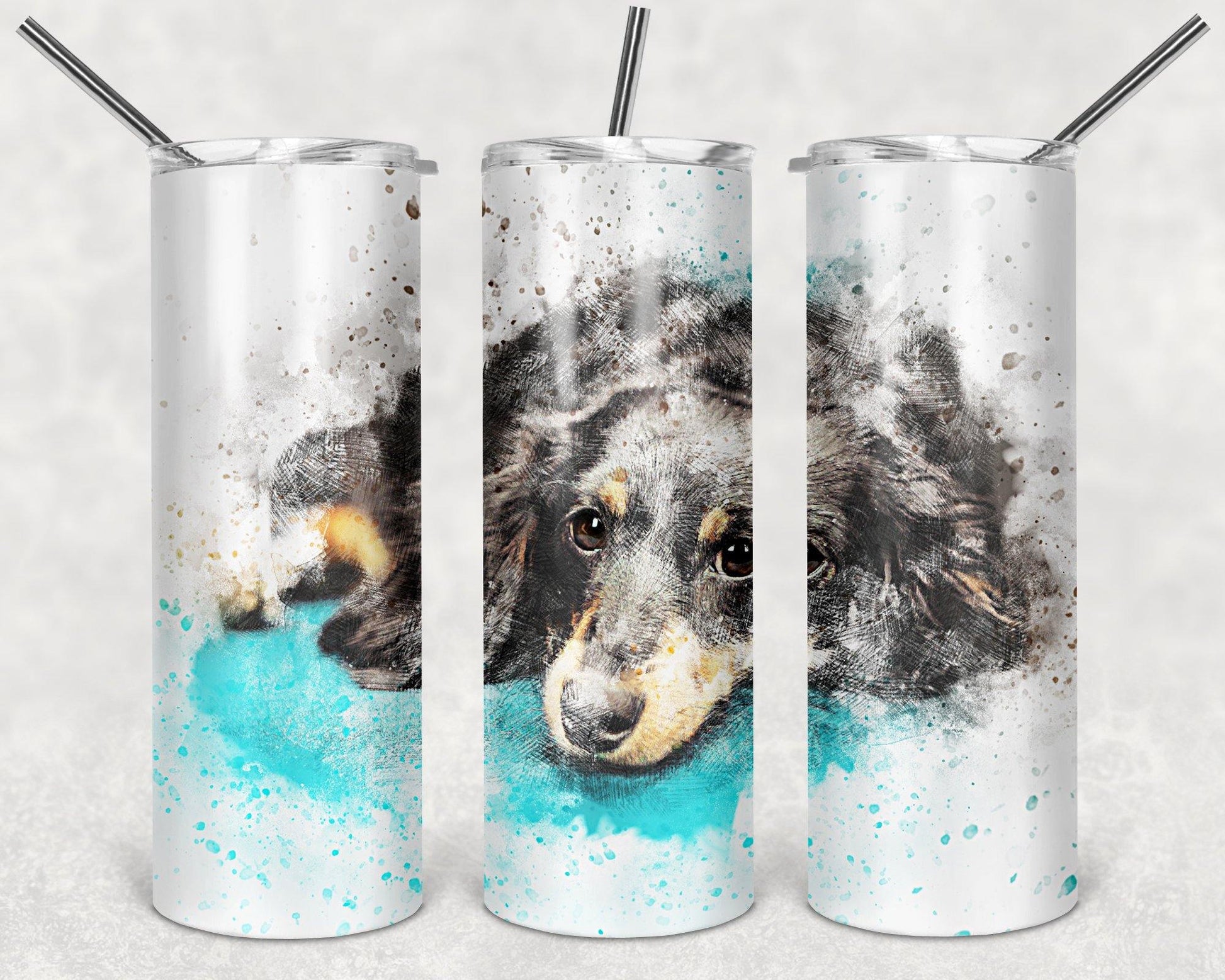 Dachshund Steel Tumbler with Free Matching Sandstone Car Coasters - Schoppix Gifts