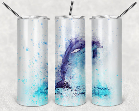 Dolphin Steel Tumbler with Free Matching Sandstone Car Coasters - Schoppix Gifts