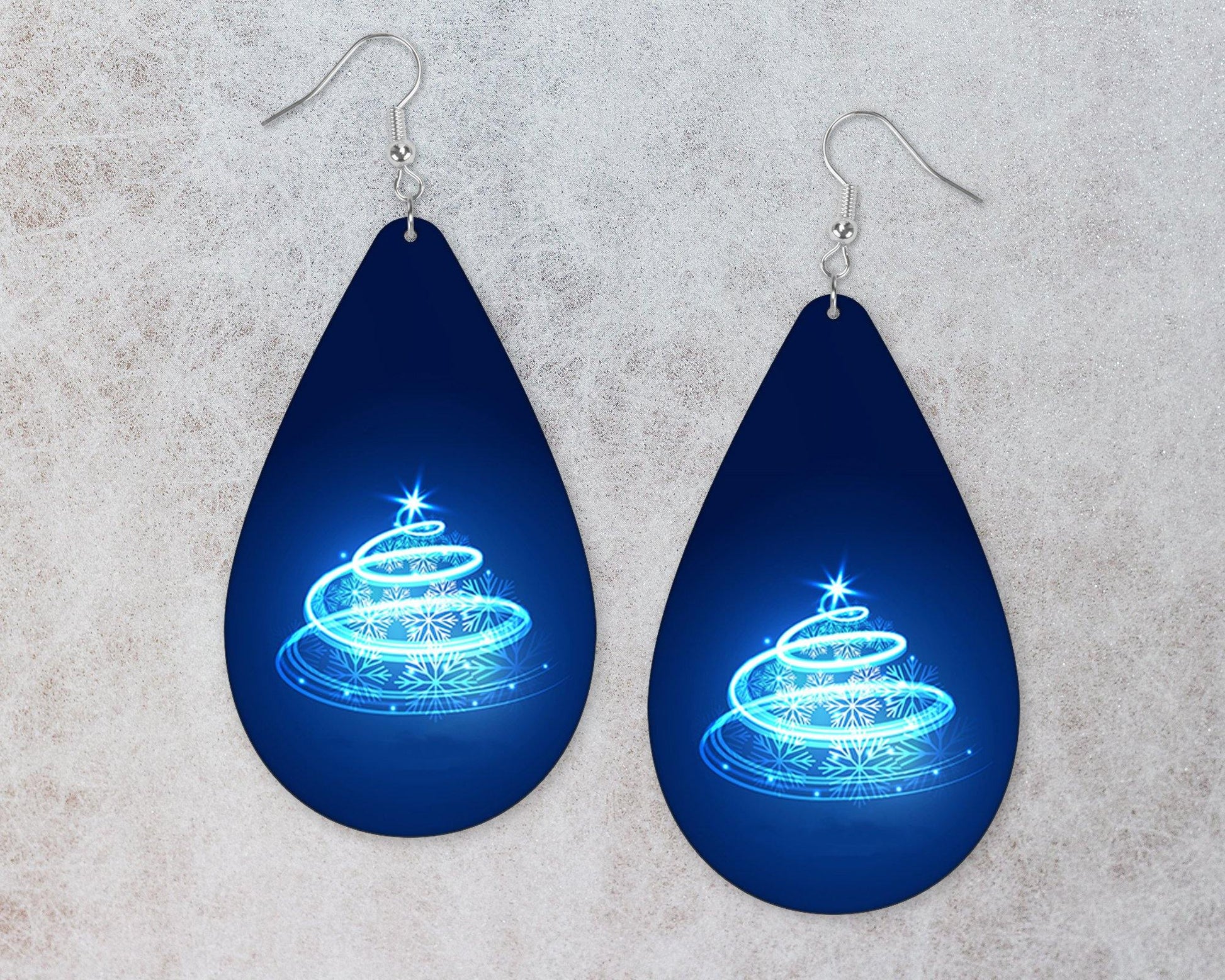 Glowing Christmas Tree Teardrop Earrings - Schoppix Gifts