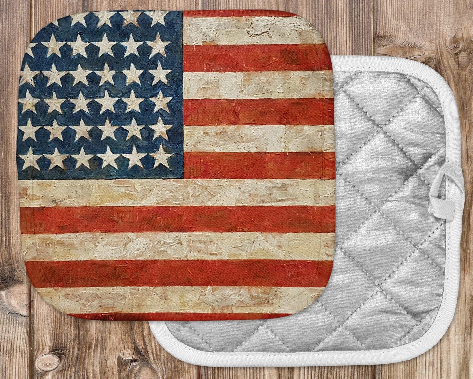Rustic American Flag Potholder - Schoppix Gifts