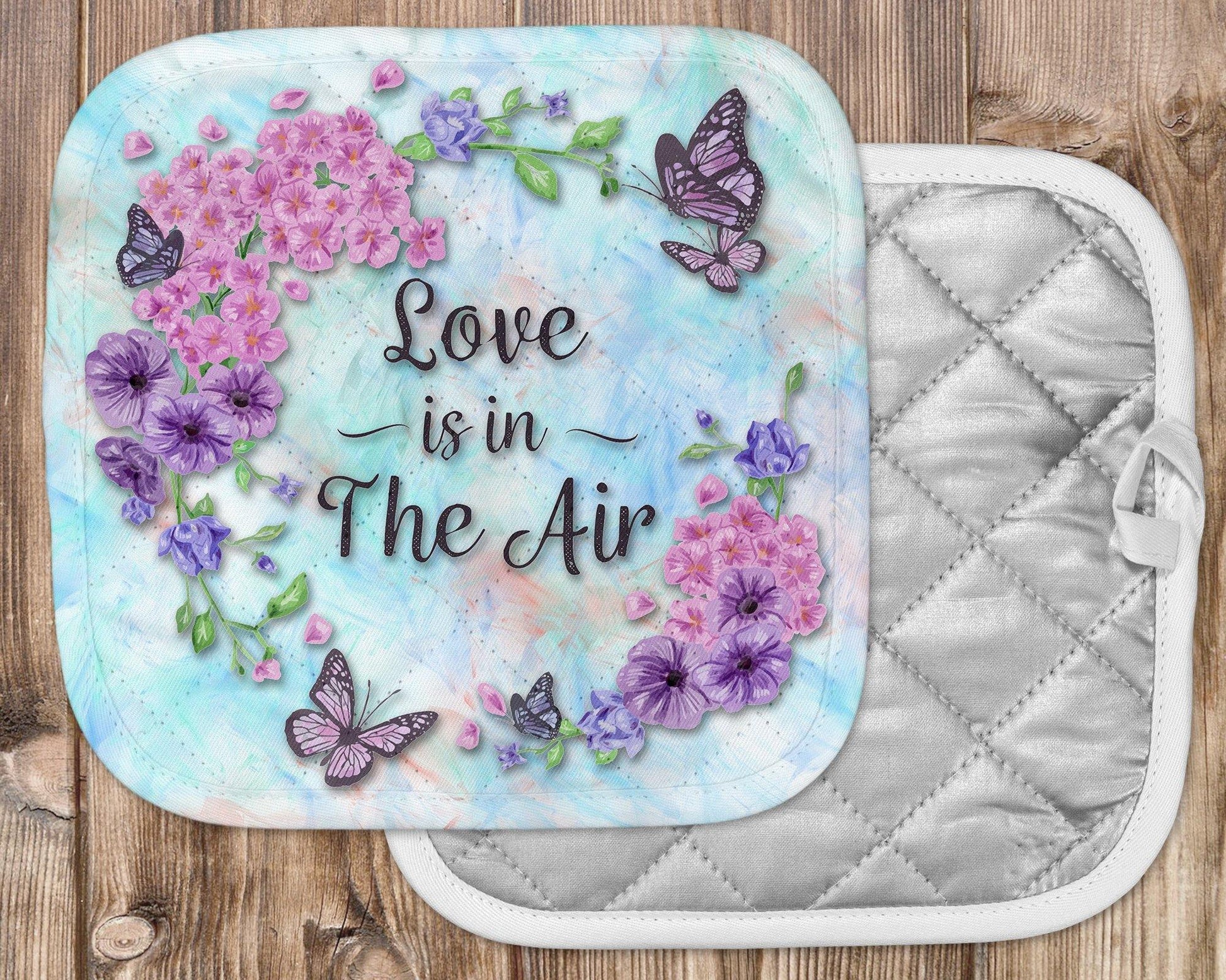 Love is in the Air Flowers and Butterflies Potholder - Schoppix Gifts