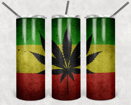 Marijuana Leaf Flag 20oz Stainless Steel Tumbler - Schoppix Gifts