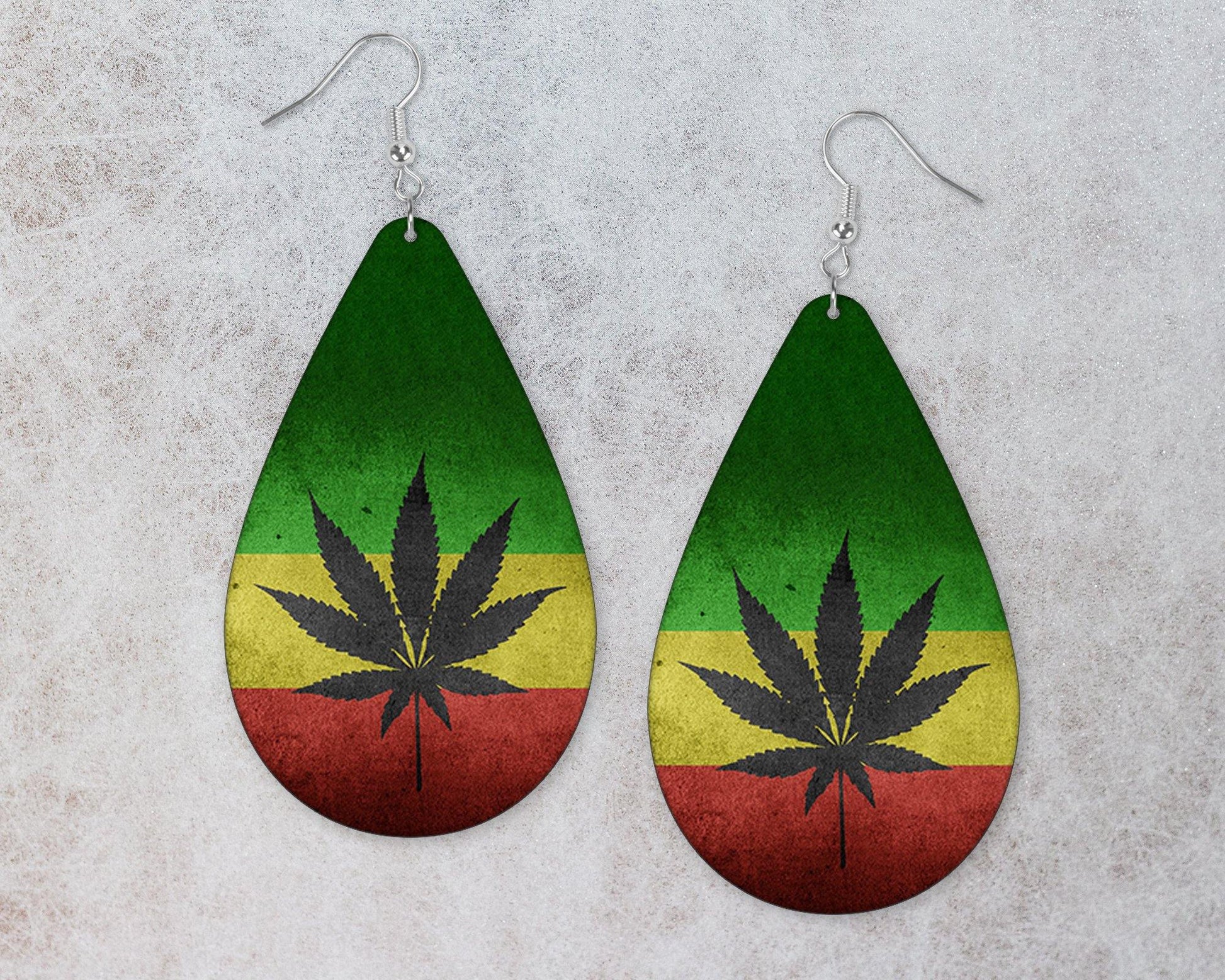 Marijuana Flag Teardrop Earrings - Schoppix Gifts