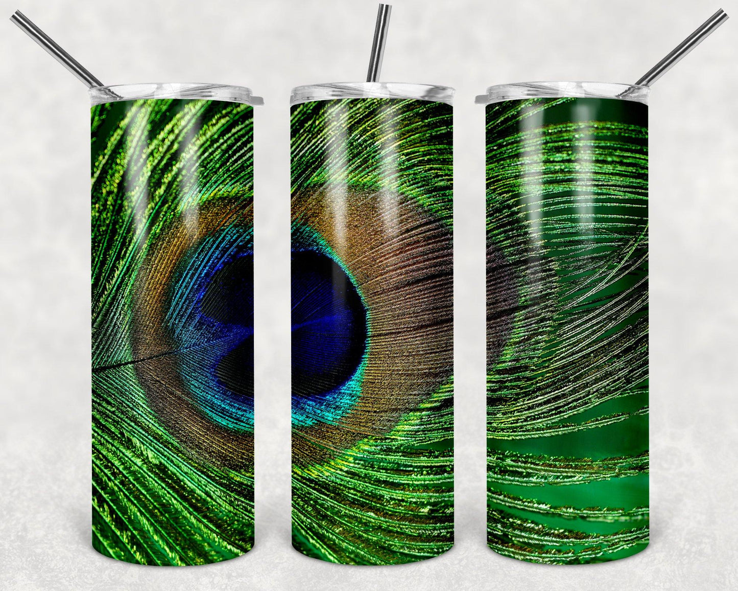 Peacock Feather 20oz Stainless Steel Tumbler - Schoppix Gifts
