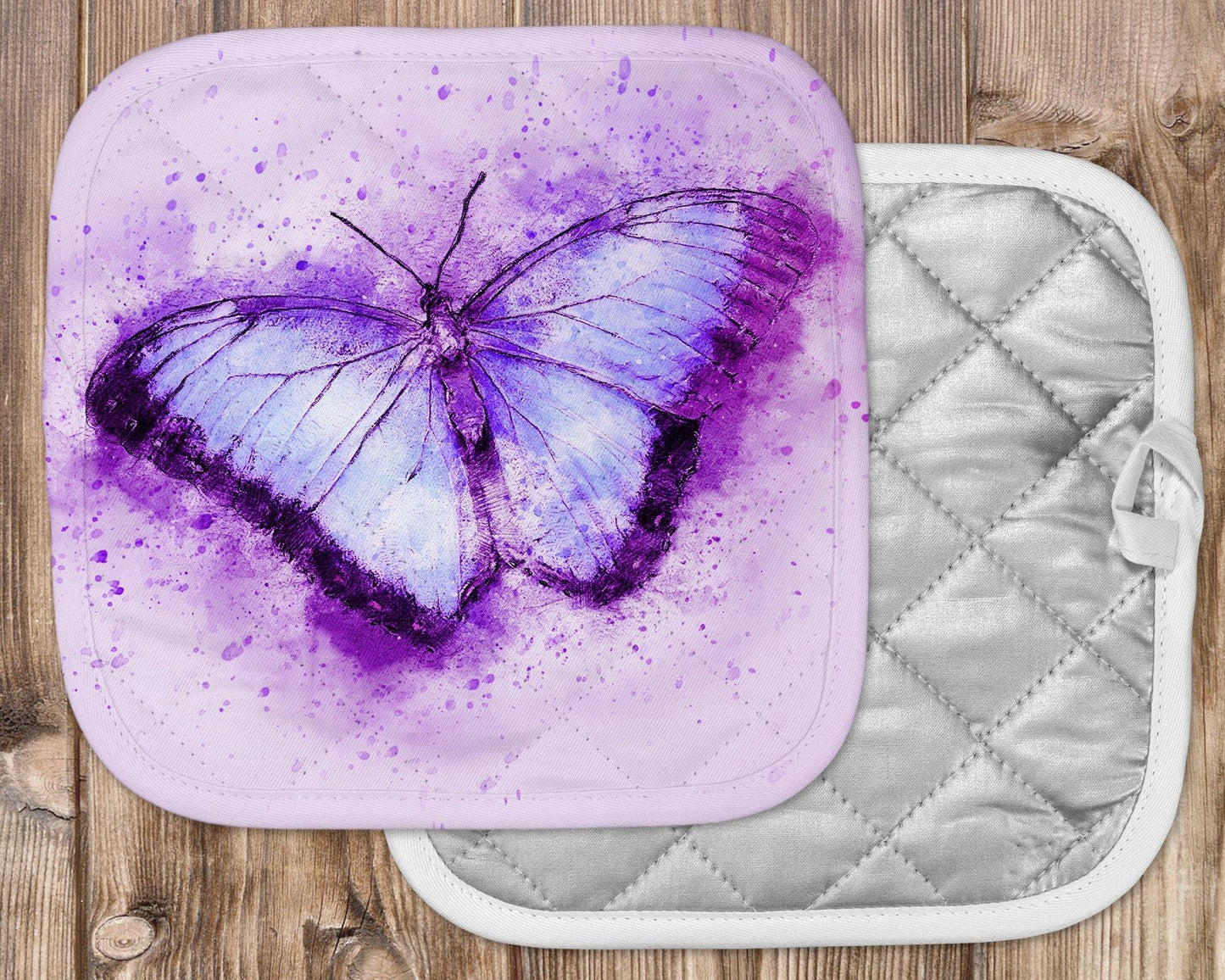 Watercolor Style Purple Butterfly Potholder - Schoppix Gifts