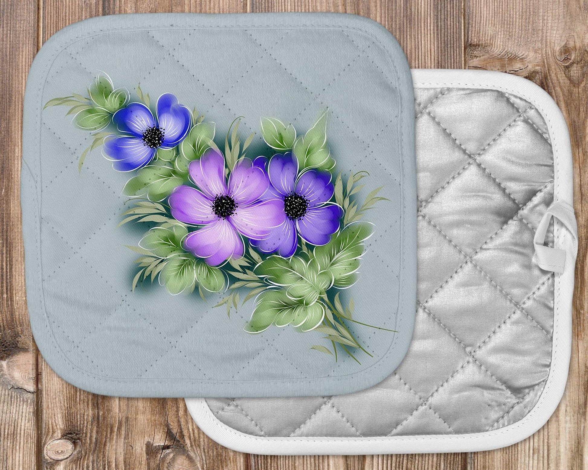 Purple Flowers Potholder - Schoppix Gifts
