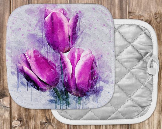 Purple Tulips Potholder - Schoppix Gifts