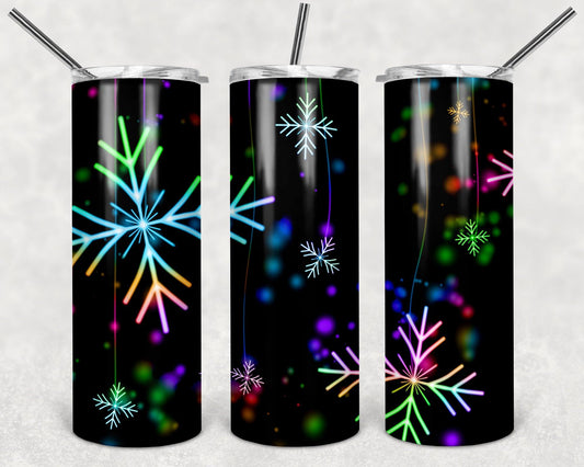 Rainbow Crystal Snowflakes 20oz Stainless Steel Tumbler - Schoppix Gifts