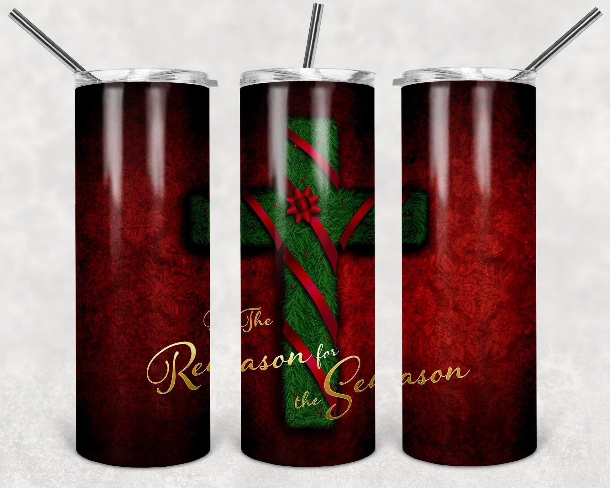 Reason for the Season Holiday Cross 20oz Stainless Steel Tumbler - Schoppix Gifts