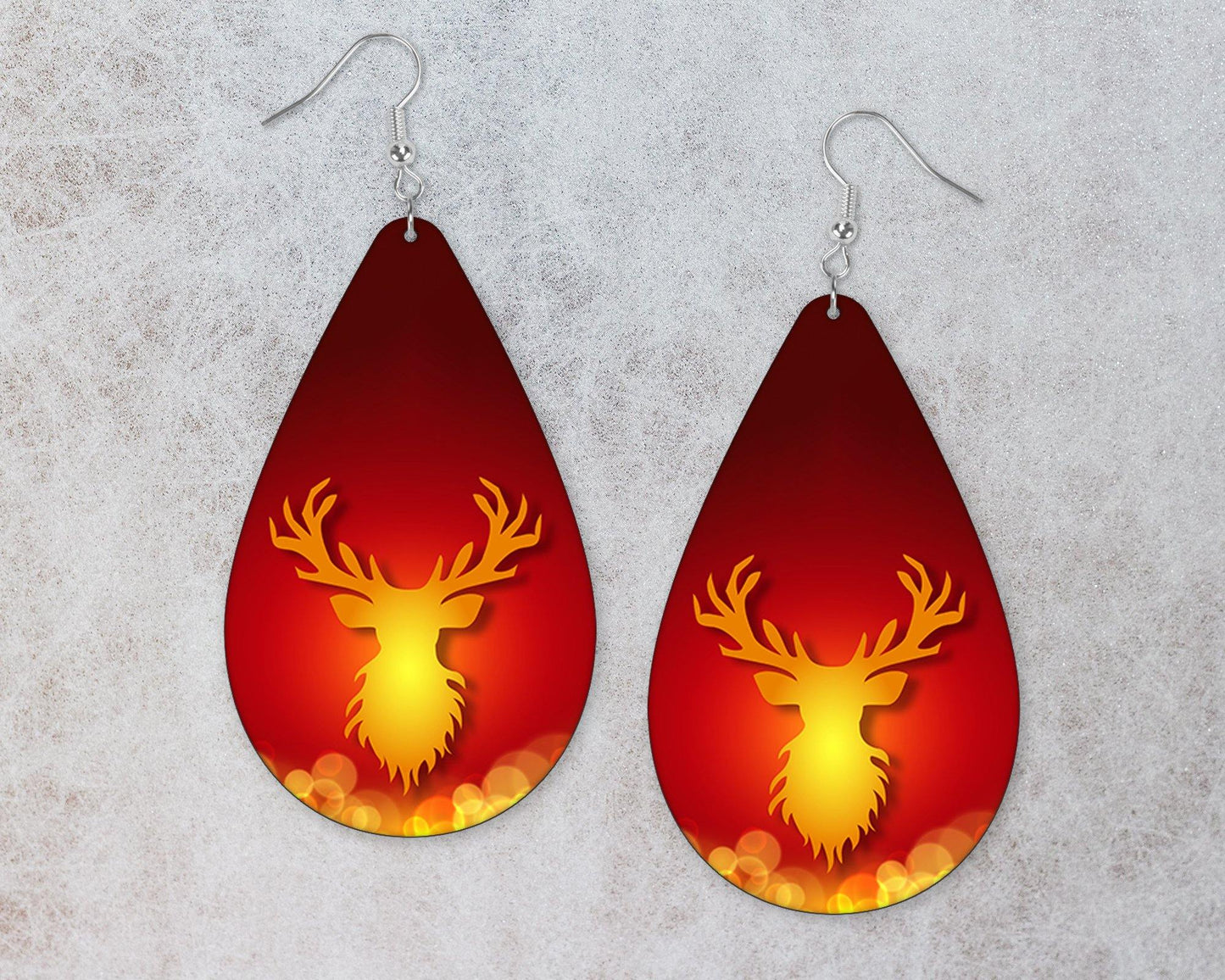 Reindeer Silhouette Teardrop Earrings - Schoppix Gifts