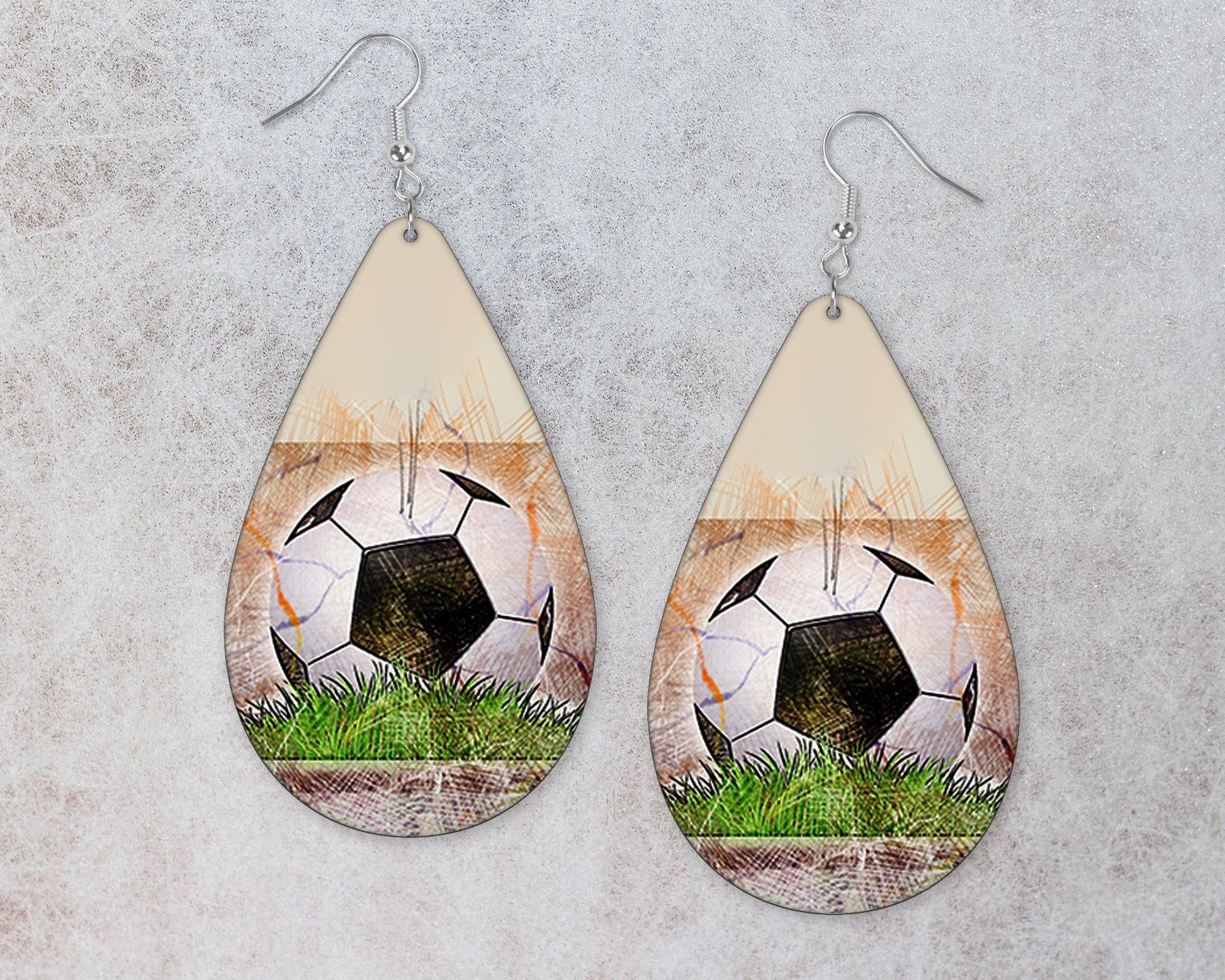 Soccer Art Teardrop Earrings - Schoppix Gifts