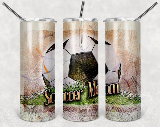 Soccer Mom Flag Steel Tumbler with Free Matching Sandstone Car Coasters - Schoppix Gifts