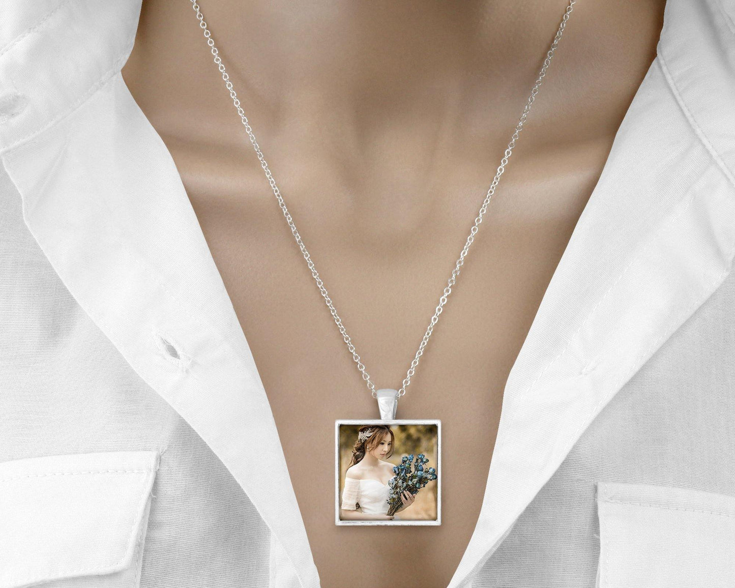 Create Your Own Square Bezel Pendant - Schoppix Gifts