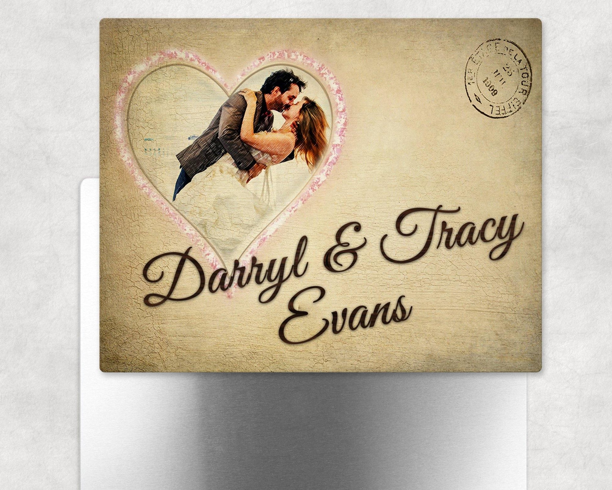 Personalized Photo Heart on Parchment Photo Panel - 8x10 - Schoppix Gifts