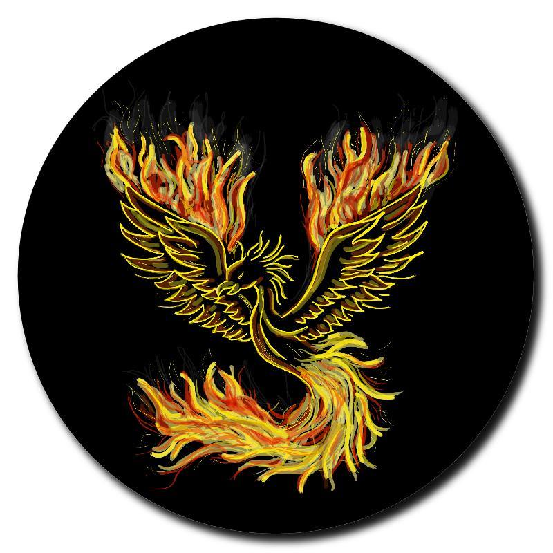 Flaming Phoenix Art Drink Coasters - Schoppix Gifts