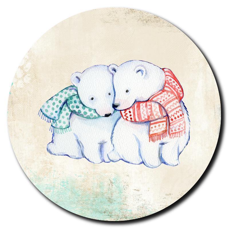 Cute Polar Bears Art Drink Coasters - Schoppix Gifts