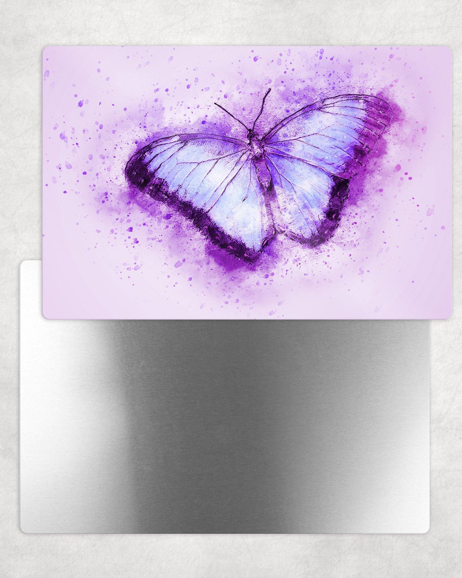 Watercolor Style Purple Butterfly Metal Photo Panel - 8x12 or 12x18 - Schoppix Gifts