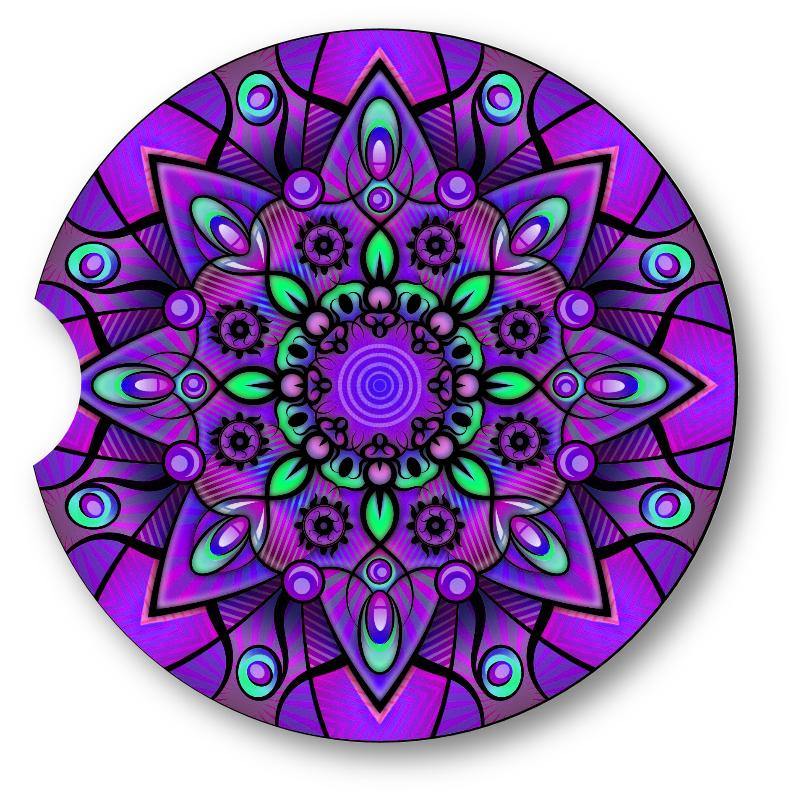 Mandala car coasters- Set of 2 - Variety of designs to chose from - Schoppix Gifts