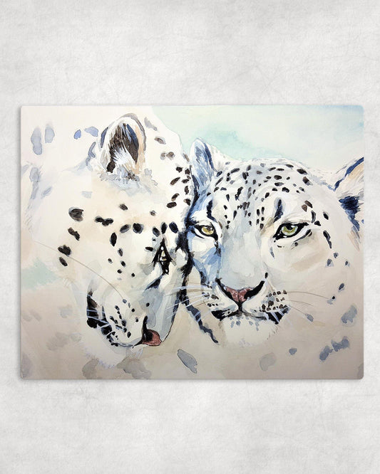 Snow Leopards Metal Photo Panel - 8x10 - Schoppix Gifts