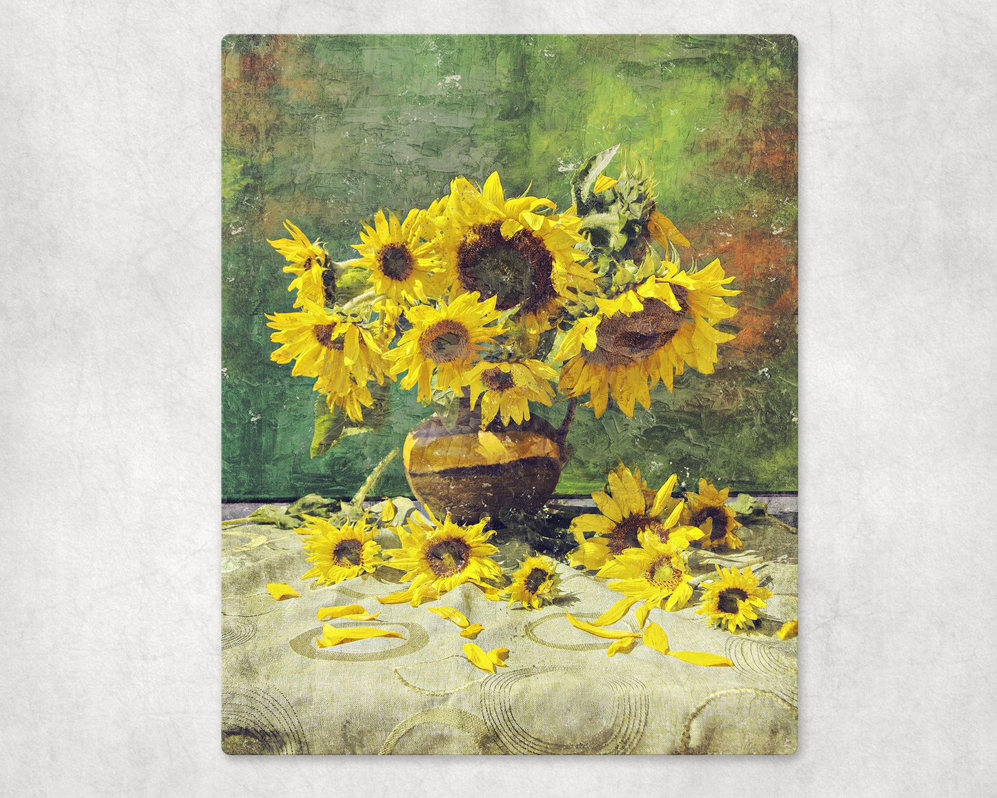 Sunflowers in Vase Still Life Metal Photo Panel - 8x10 - Schoppix Gifts