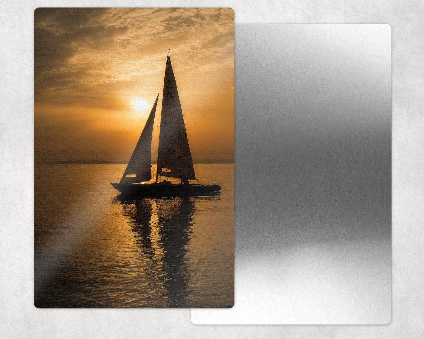 Sunset Sailboat Metal Photo Panel - 8x12 or 12x18 - Schoppix Gifts