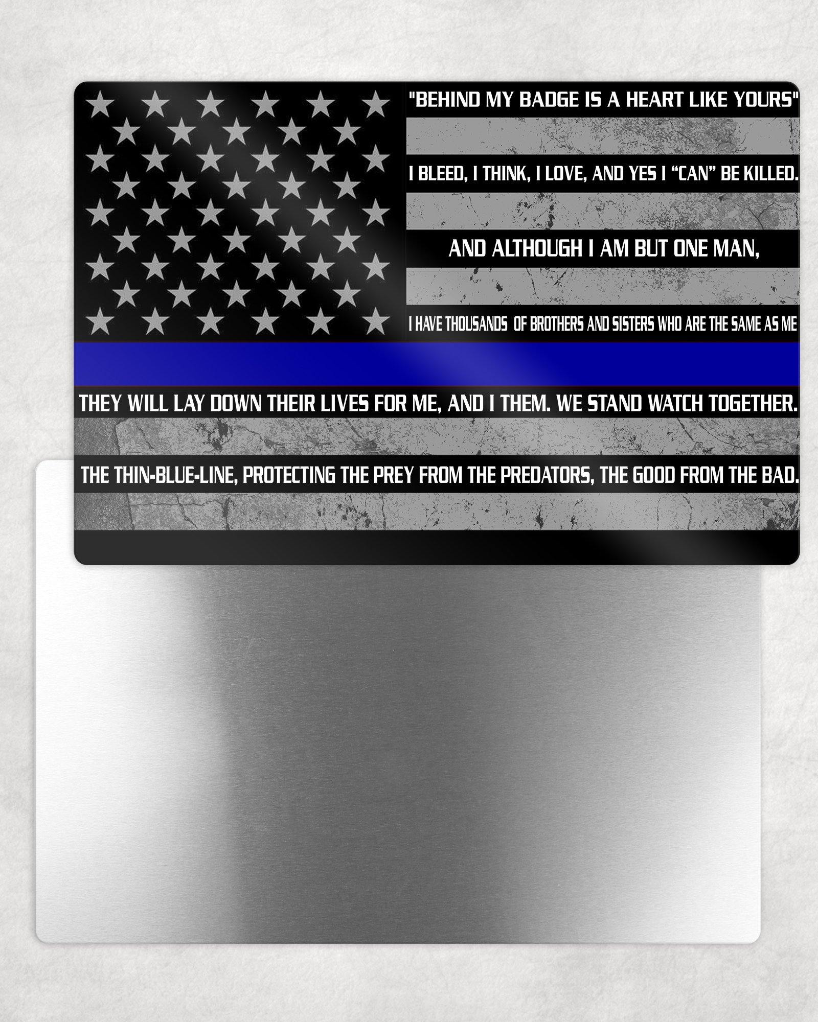Thin Blue Line- End of Watch Metal Photo Panel - 8x12 or 12x18 - Schoppix Gifts