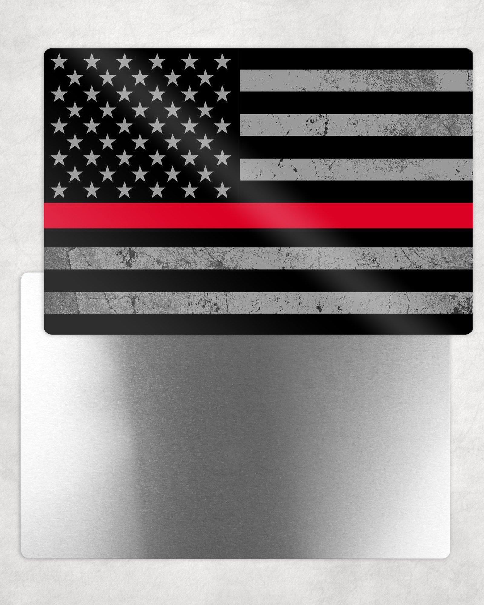 Thin Red Line Metal Photo Panel - 8x12 or 12x18 - Schoppix Gifts