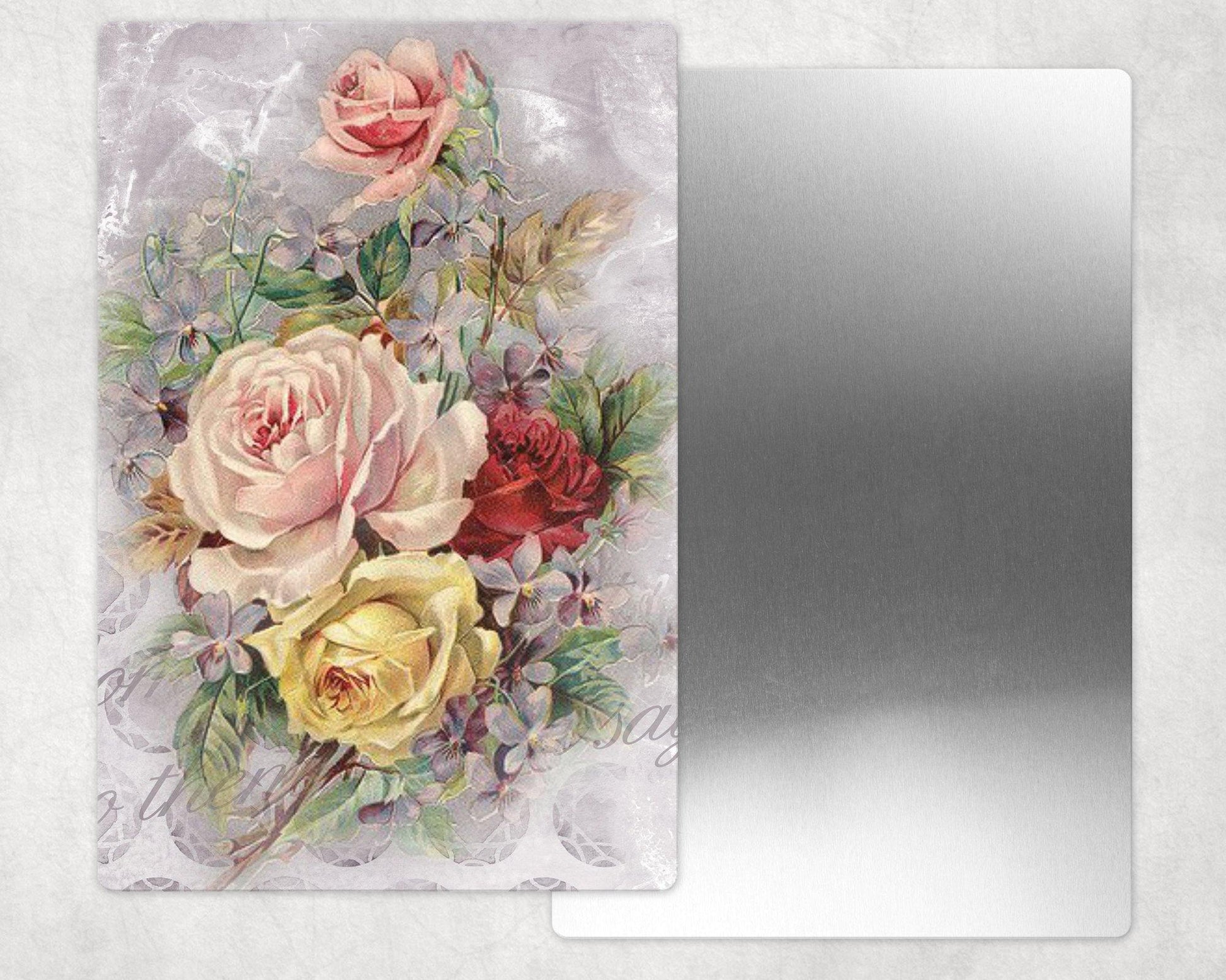 Vintage Look Roses Metal Photo Panel - 8x12 or 12x18 - Schoppix Gifts