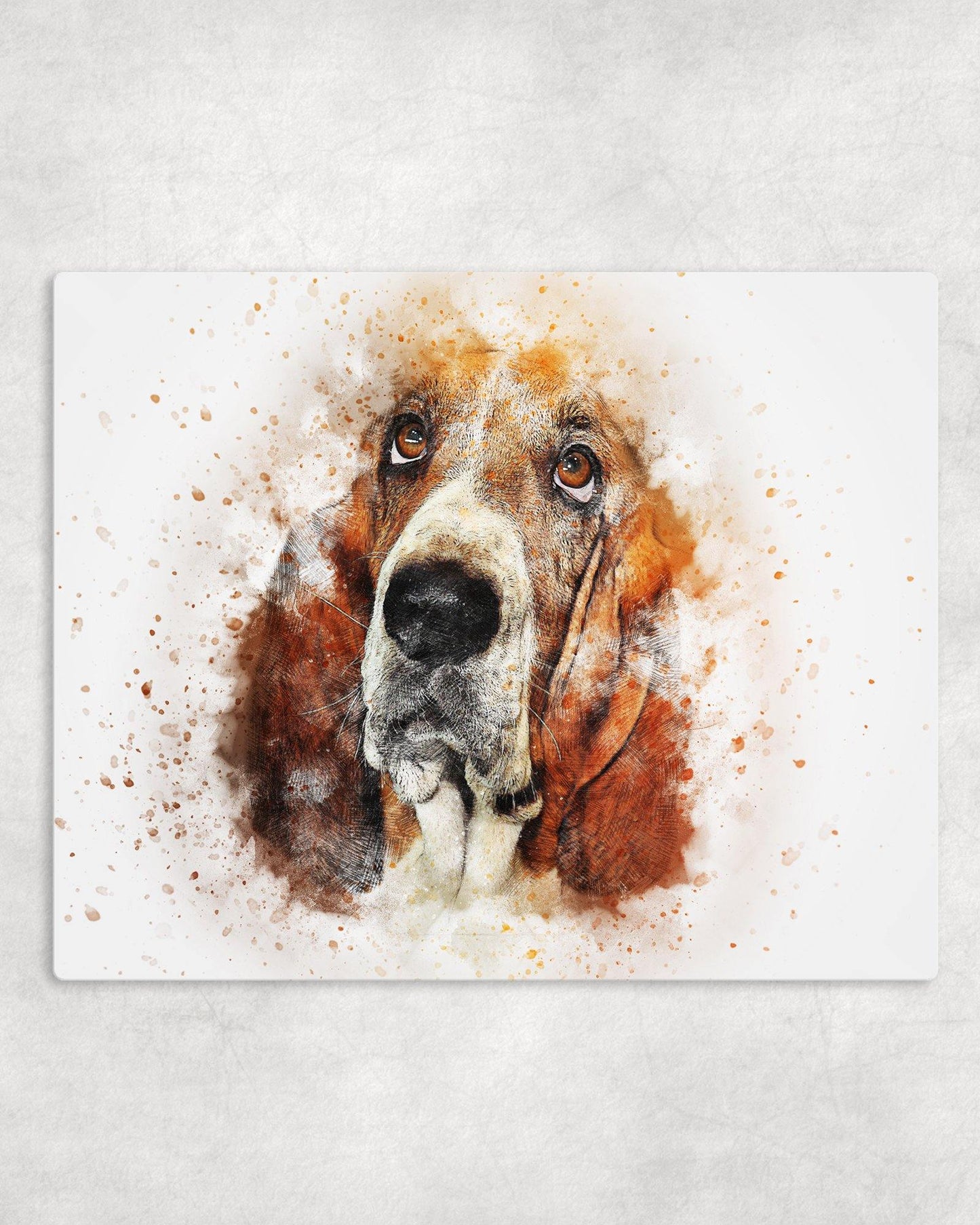 Watercolor Style Basset Hound Metal Photo Panel - 8x10 - Schoppix Gifts