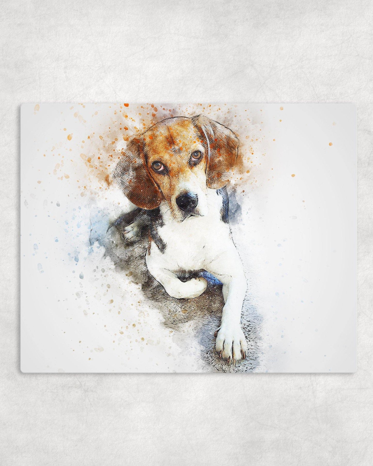 Watercolor Style Beagle Metal Photo Panel - 8x10 - Schoppix Gifts