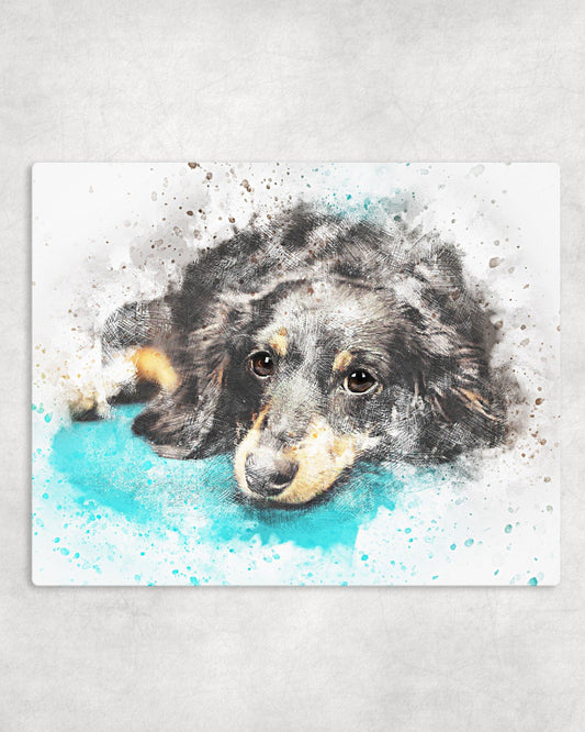 Watercolor Style Dachshund Metal Photo Panel - 8x10 - Schoppix Gifts