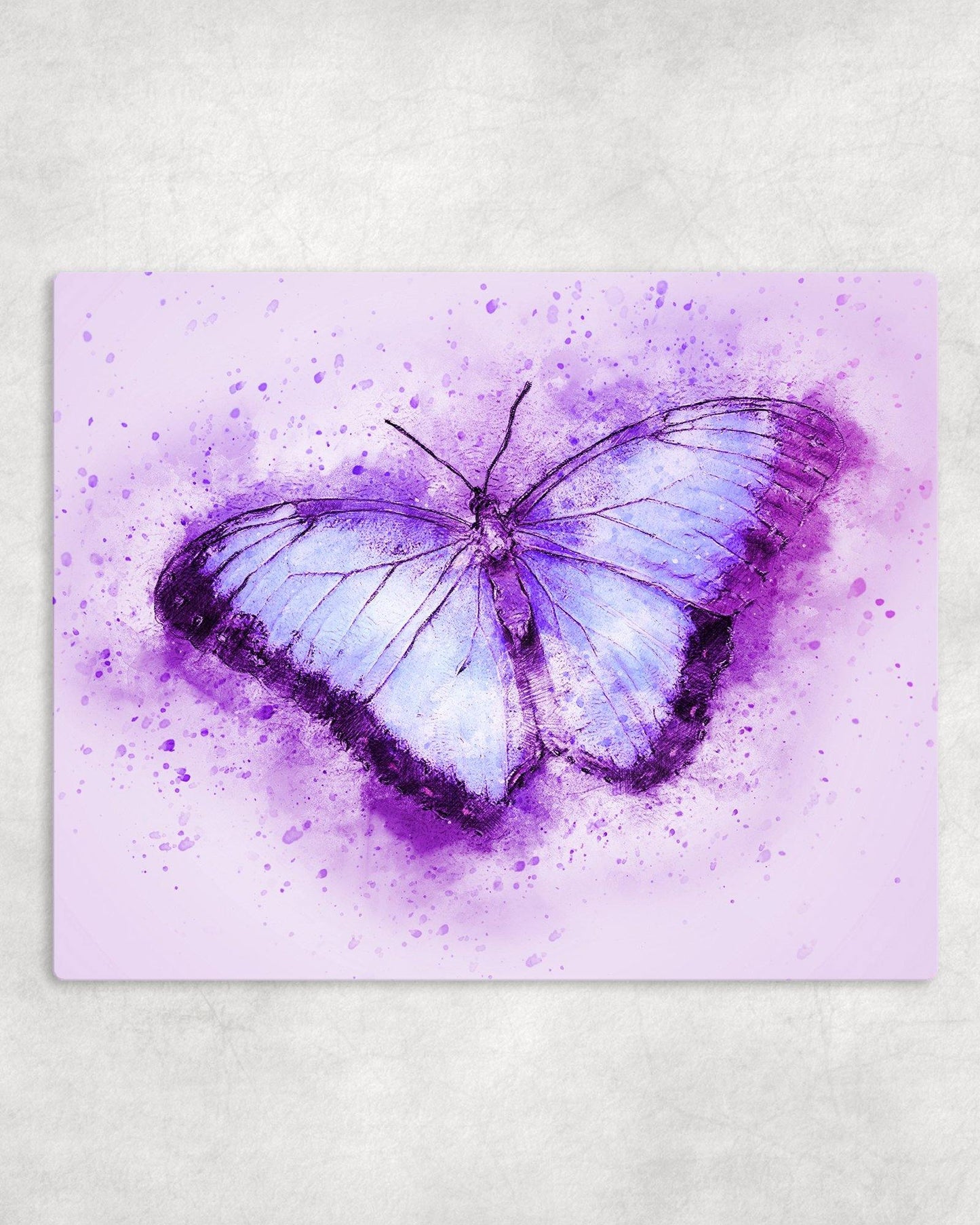Watercolor Style Purple Butterfly Metal Photo Panel - 8x10 - Schoppix Gifts