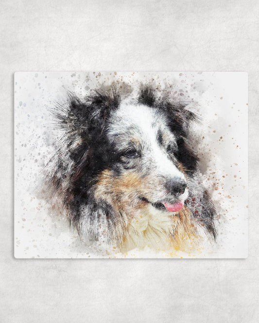 Watercolor Style Sheltie Metal Photo Panel - 8x10 - Schoppix Gifts