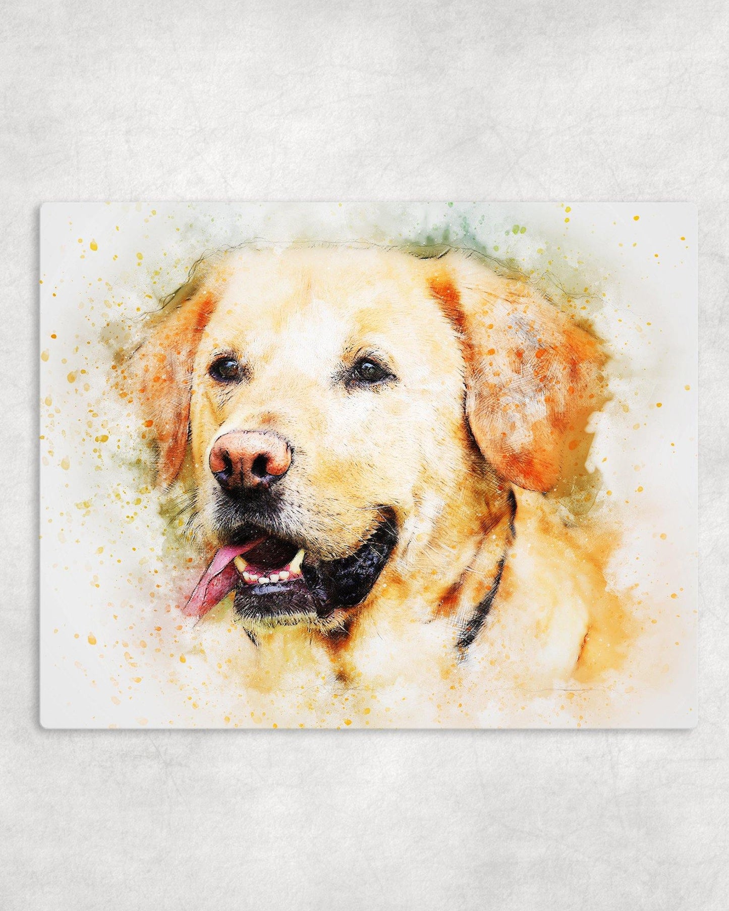 Watercolor Style Yellow Lab Metal Photo Panel - 8x10 - Schoppix Gifts